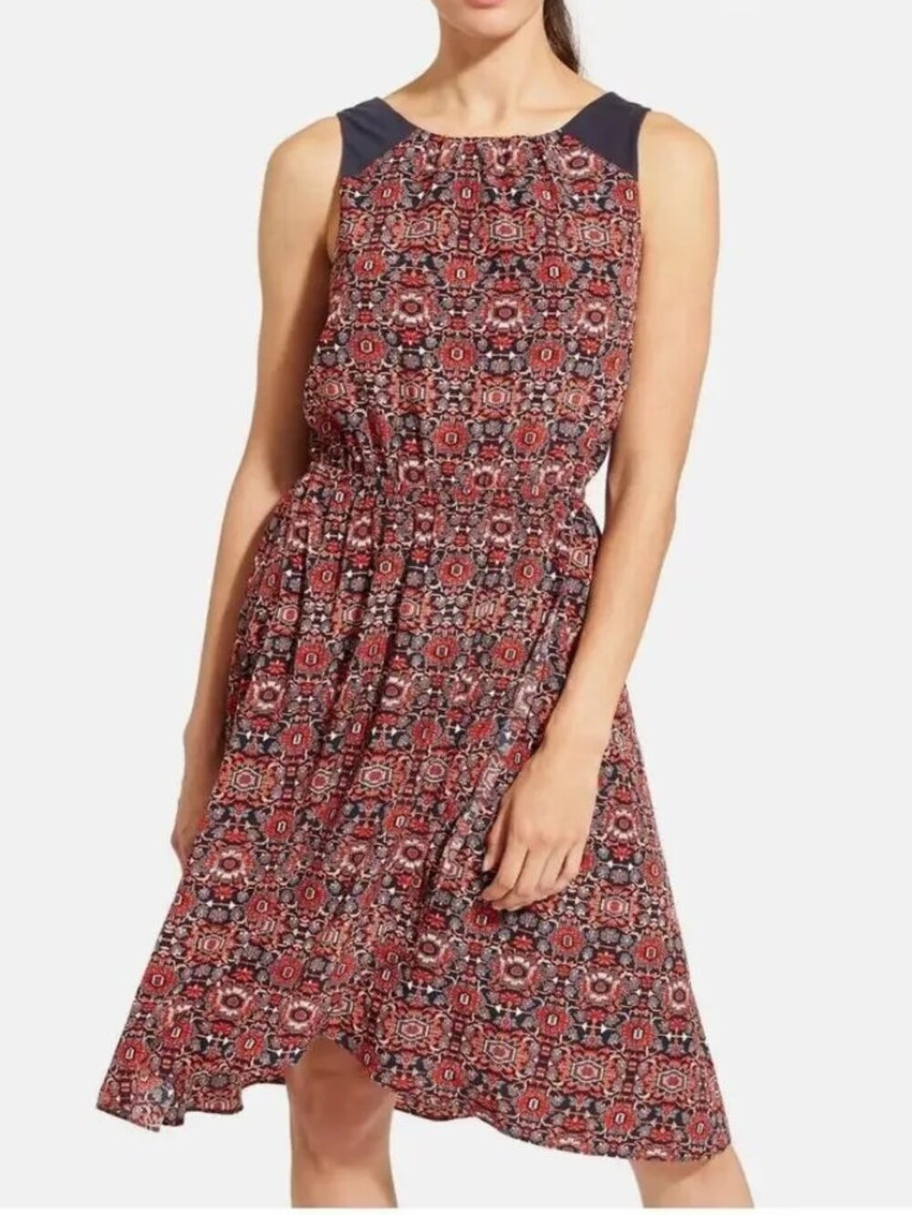 Athleta Printed Martinique Dress Style 73533 Lined Boho Travel Lightweight Sz. M